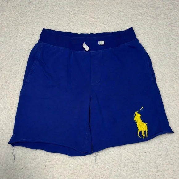 Polo Ralph Lauren Boys Blue Logo Fleece Cut Off Bermuda Shorts