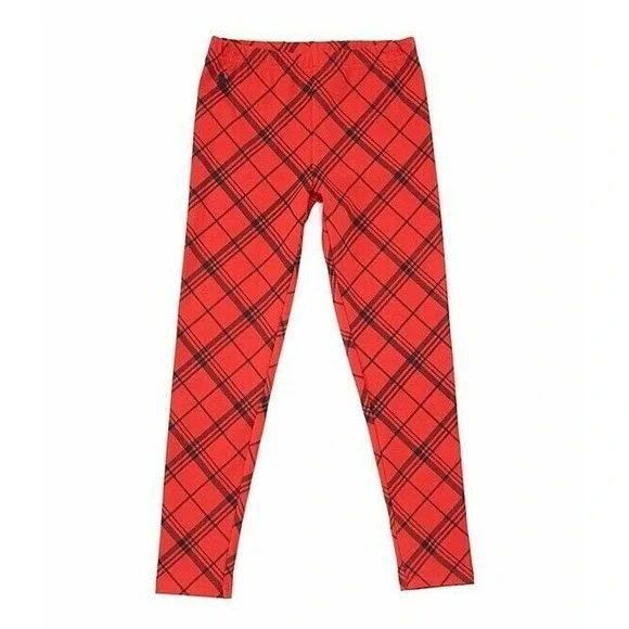 Polo Ralph Lauren Girls Plaid Stretch Jersey legging Red‎ black Size XL 16