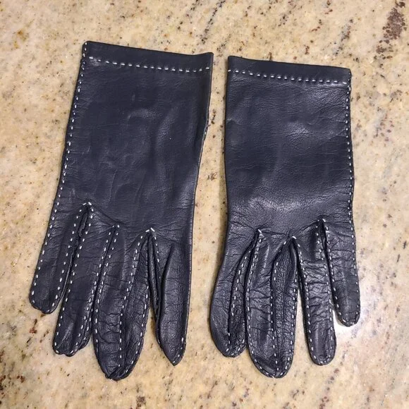 Vintage Womens Size S 6.5 Blue Soft Leather 8