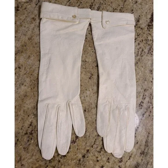 New! Vintage Size S 7 Cream Soft Leather Formal 11