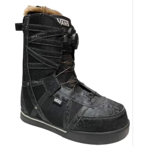 Women's Vans Encore Pro Black Snowboard Boots US 7 with BOA fit system. Faux fur