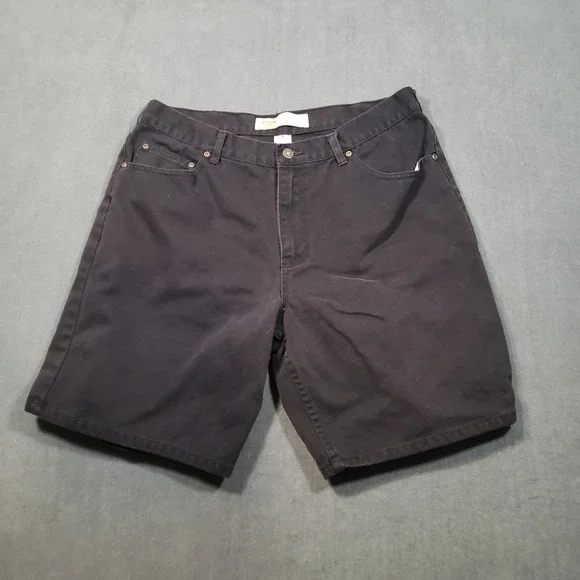 Route 66 Denim Shorts Mens 36 Black Relaxed Fit Cotton 5-Pocket Casual