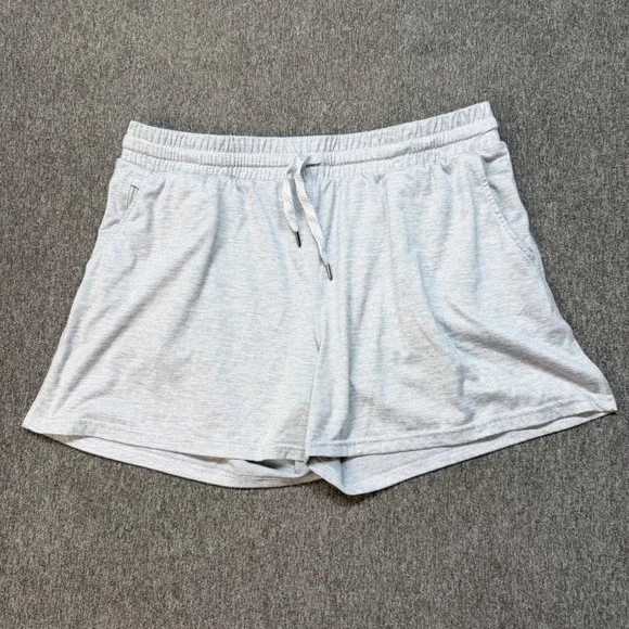 Pacific Trail Mens XL Heather Gray Athletic Lounge Shorts Drawstring Pockets