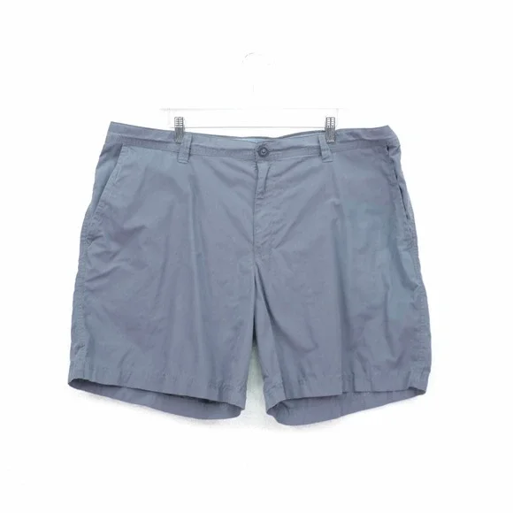 Columbia Shorts Mens -42 / 8- Gray Chino Flat Front High‎ Rise Outdoor Casual Su