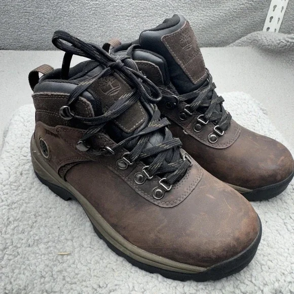 Timberland Flume Mid Hiking Boots Womens 6.5W Brown Waterproof Leather 18629