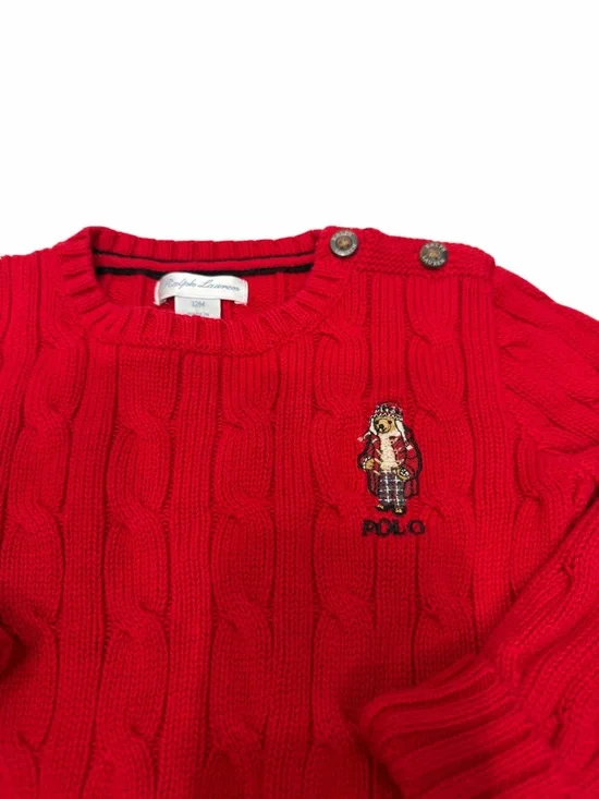 Ralph Lauren Baby Cotton Cable-Knit Sweater Red 12 Month