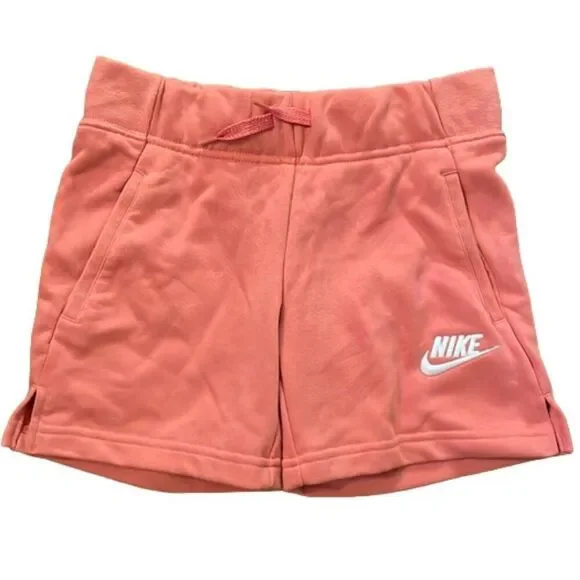Nike Coral Pull-On Knit Shorts Girls Size Small Athleisure Casual NEW