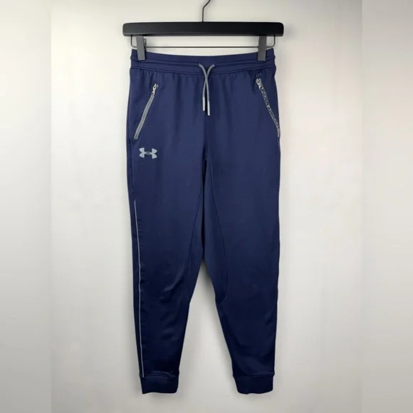 Under Armour Kids Boys Navy Blue Joggers with Gray Details‎ Size Medium