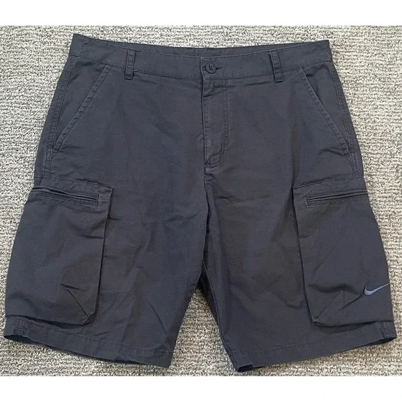 Nike Shorts Mens 34*‎ Gray Cargo Ripstop Gorpcore Camping Hiking Outdoor Logo