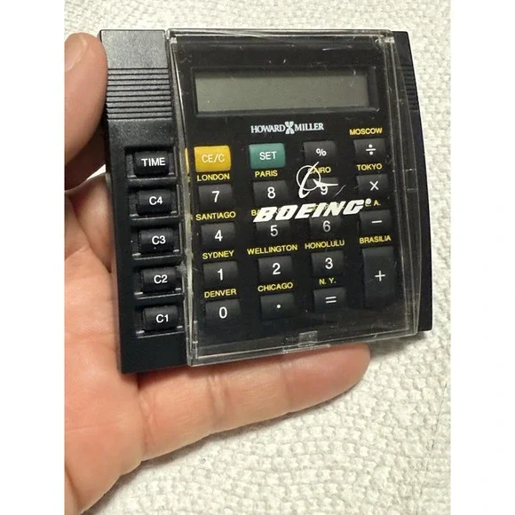 Vintage WORLD TIME CALCULATOR, Boeing Souvenir, Needs Battery, Howard Miller