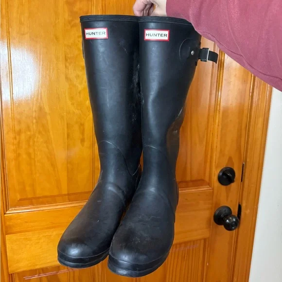 Hunter INSULATED Original Tall Rain Boots Matte Black Women’s Size 11