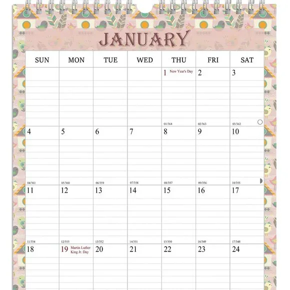 2026-2027 Wall Calendar Spiral-bound Twin-Wire Binding - 18 Months 11