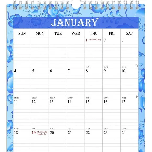2026-2027 Wall Calendar Spiral-bound Twin-Wire Binding - 18 Months 11