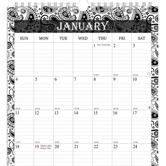 2026-2027 Wall Calendar Spiral-bound Twin-Wire Binding - 18 Months 11