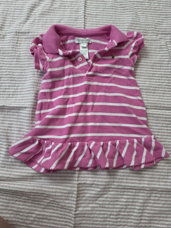 Ralph Lauren Baby Girl Pink Striped Polo Dress 9M