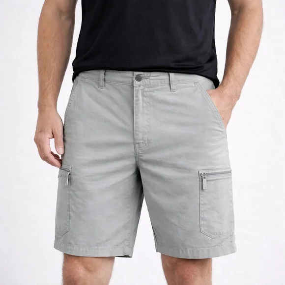 Greg Norman Collection Light Gray Cargo Shorts – Men’s 34 – Performance Style