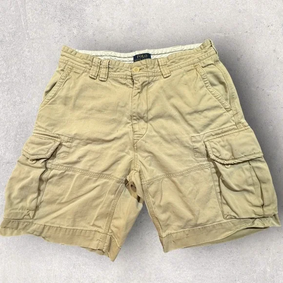 Polo Ralph Lauren Cargo Shorts Distressed Paint Marks Men's 34 Classic Chino