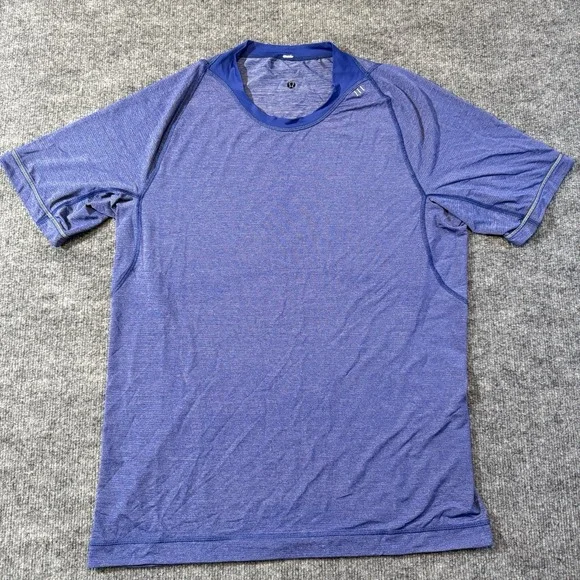 Men's Lululemon Reversible Short Sleeve Athletic Shirt‎ Size Small Blue