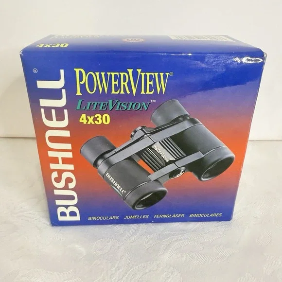 Bushnell PowerView LiteVision Insta Focus binoculars‎ 4x30 New In Box