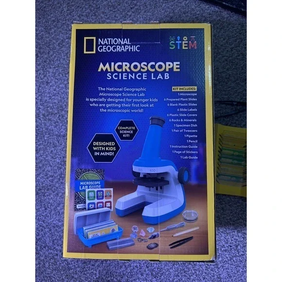 National Geographic Microscope Kids Science Kit‎ Easy To Use Gift Bonus Goggles