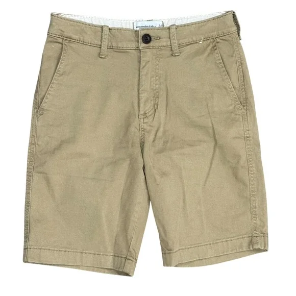 Abercrombie Kids Chino Shorts Khaki Tan Regular Fit Size 13/14 Boys Adjustable