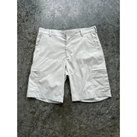 Nike Golf Dri-FIT Cargo Shorts Mens 32 Tan Beige Performance Flat Front Tech