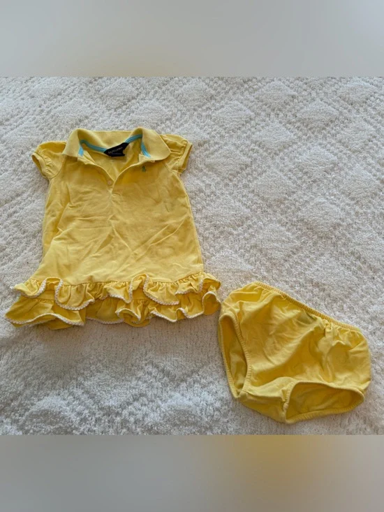 Ralph Lauren Yellow Ruffle Polo Dress with Bloomers