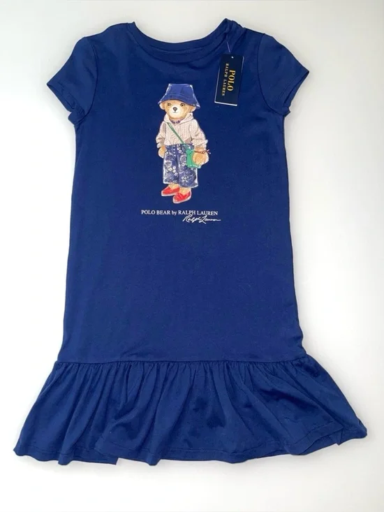 Ralph Lauren Navy Polo Bear Graphic Tee