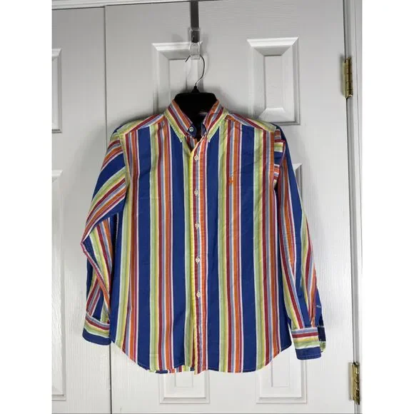 Ralph Lauren Boys Button Front Shirt Size M 12/14