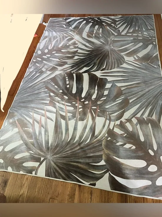 Ruggable Washable Monstera Leaves Flatwoven Rug No Pad 6x9