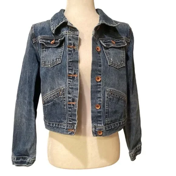 Ralph Lauren Blue Jean Cropped Jacket Girls Size XL