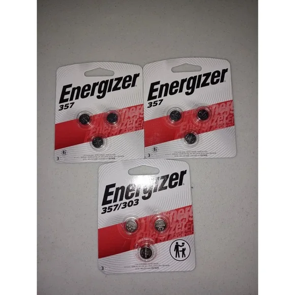 9 Energizer 357/303 Battery Silver Oxide Coin Cell