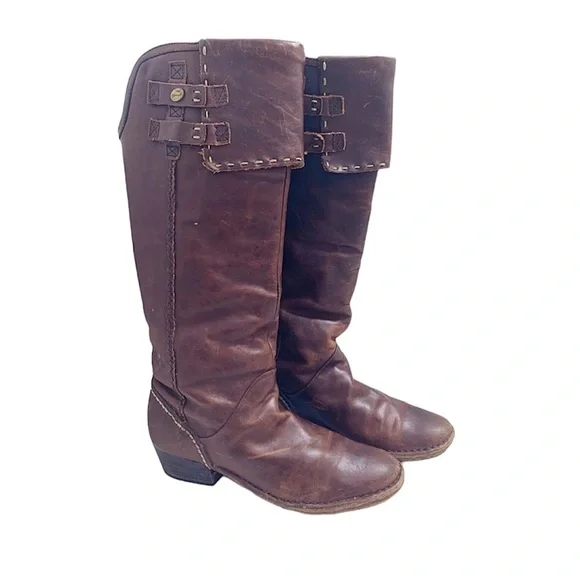 TERRA PLANA Distressed Brown Leather Boots sz 7
