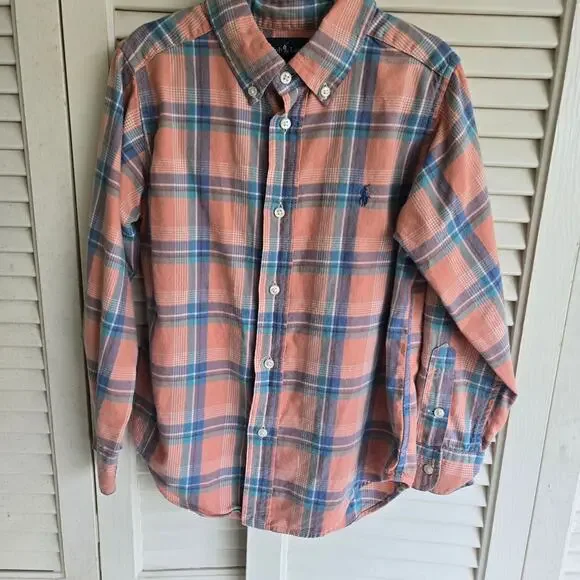 Ralph Lauren Boys Long Sleeve Button Down Shirt Size 5
