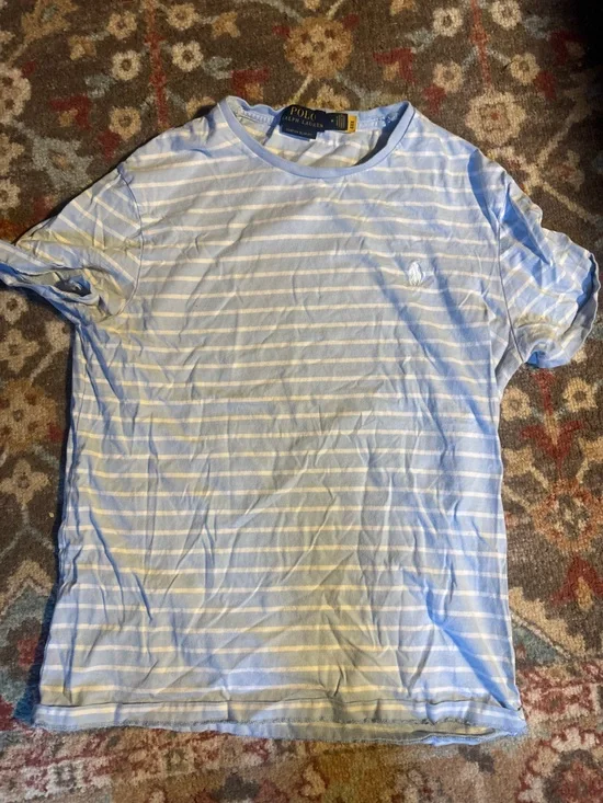 Ralph Lauren Kids Blue and White Striped One-Piece Bodysuit