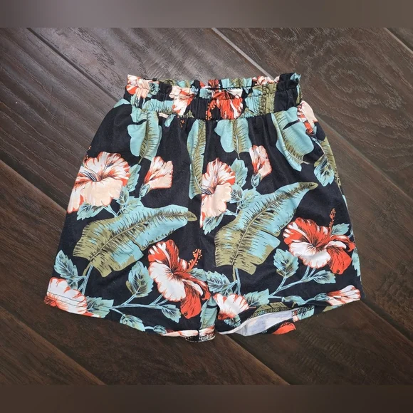Girls Floral Stretchy Boutique Shorts