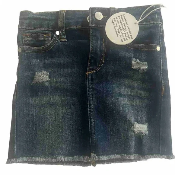 JOES Jeans Kids‎ size 5 blue denim mid rise distressed mini skirt NWT