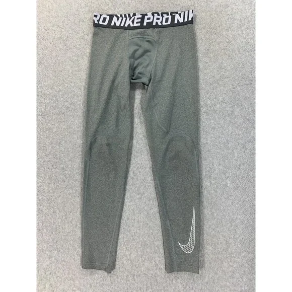 Nike Dri Fit Full Length Compression Tights Pants‎ (Girl's Medium) Silver