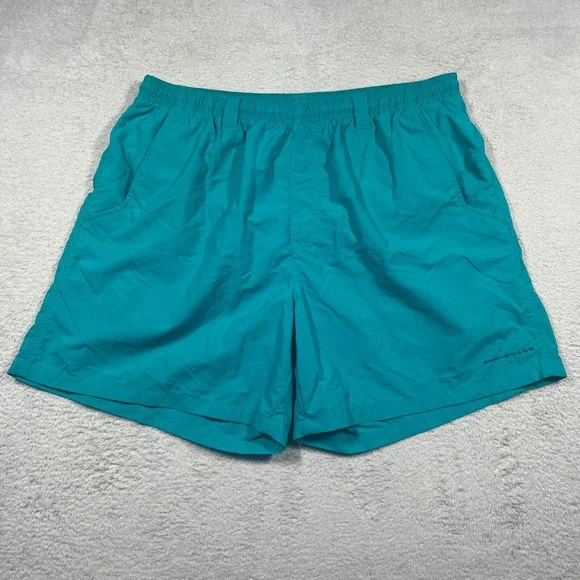 Columbia PFG Fishing Shorts Omni-Shade‎ Quick Dry Teal Blue Mens Size L x 6