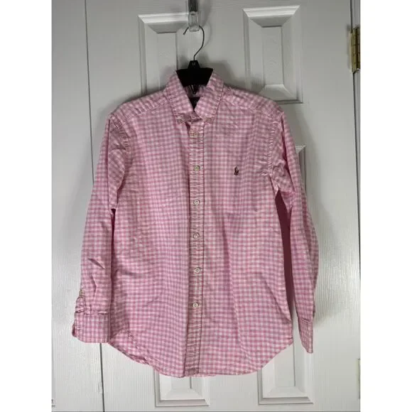 Ralph Lauren Polo Boys Button Front Shirt Size M 10/12