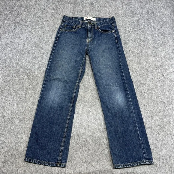 Levis 550 Jeans Boys 12 Reg Blue Tapered Relaxed Denim Adjustable‎ Waist Cowboy