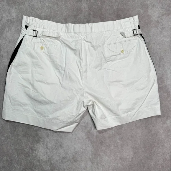 Vtg Polo By Ralph Lauren Adjustable Waist Shorts Navy Stripe Size 42 Preppy