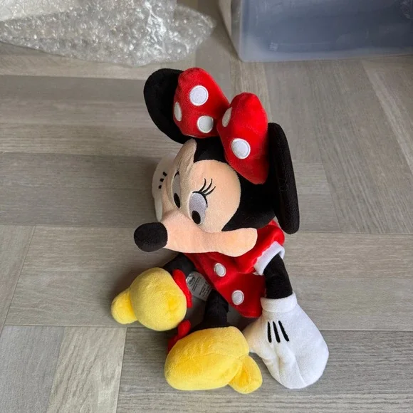 Disney Minnie Mouse Plush Red White Polka Dot‎ Dress Bow Stuffed Animal Toy 18