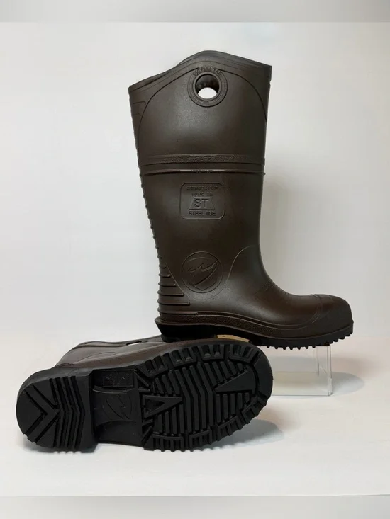 Steel Toe Waterproof Work Boots - Dark Brown‎ Unisex Sizes (M 4, W6)