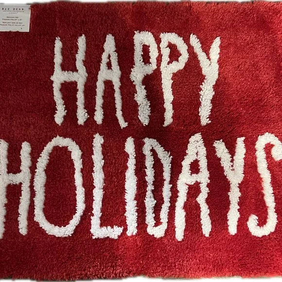 Rae Dunn Red Happy Holidays Bathroom Mat