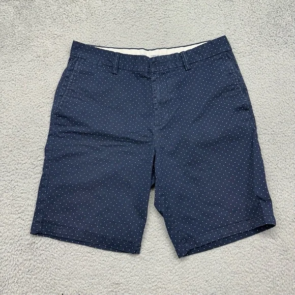 Old Navy S/553239-04 Mens Size 34 Ultimate Slim Navy Dots Chino Shorts 700062622