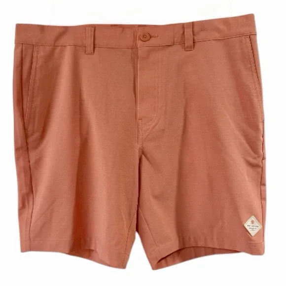 Travis Mathew Tech Chino Shorts Mens 38 Pink Terra Cota Performance Golf New