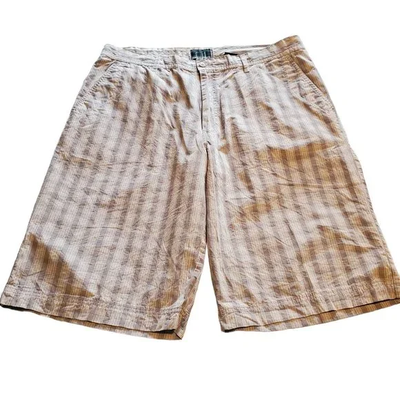 PARC 81 Sz 34 Long Plaid Gray Tan 11.5