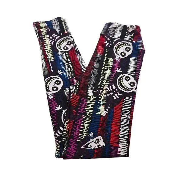 LuLaRoe Disney Nightmare L/XL Kids Leggings Lock Shock Barrel Discontinued