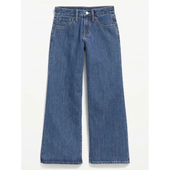 Old Navy Girls High-Rise Super Baggy Wide Leg Jeans Blue Denim Size 6